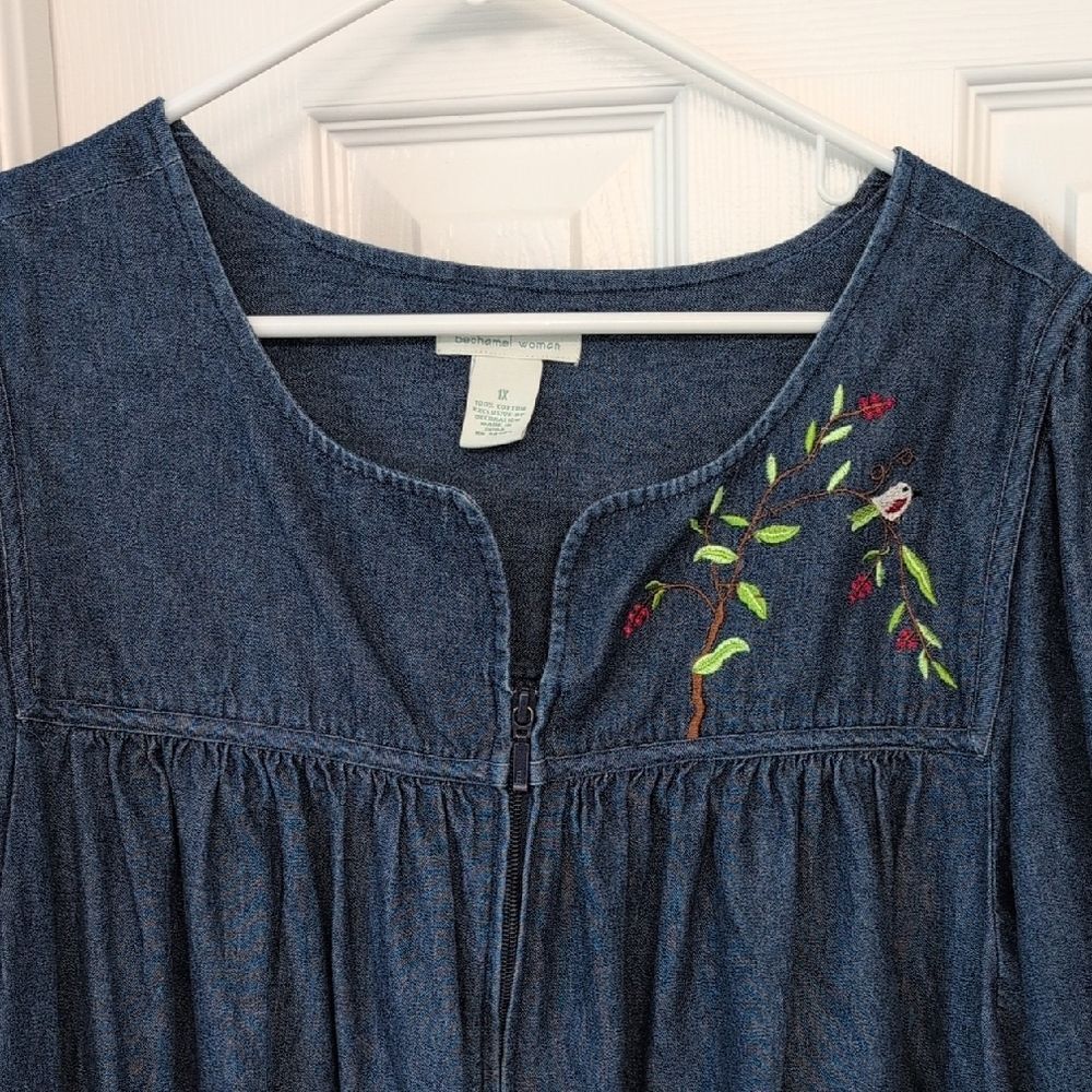Bechamel Denim Dress with Embroidered Details - Picture 3 of 12